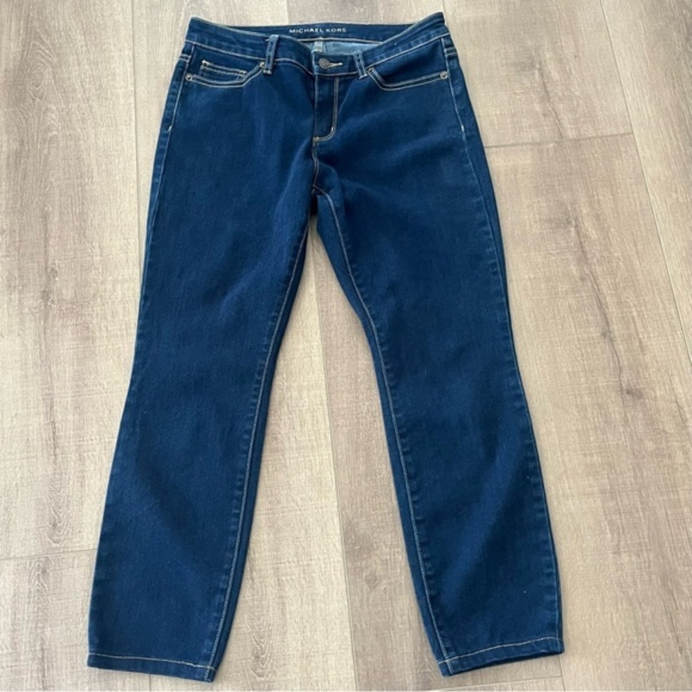 Michael Kors Jeans Women 30x25.5 Izzy‎ Skinny Dark Blue Denim Ankle Stretch